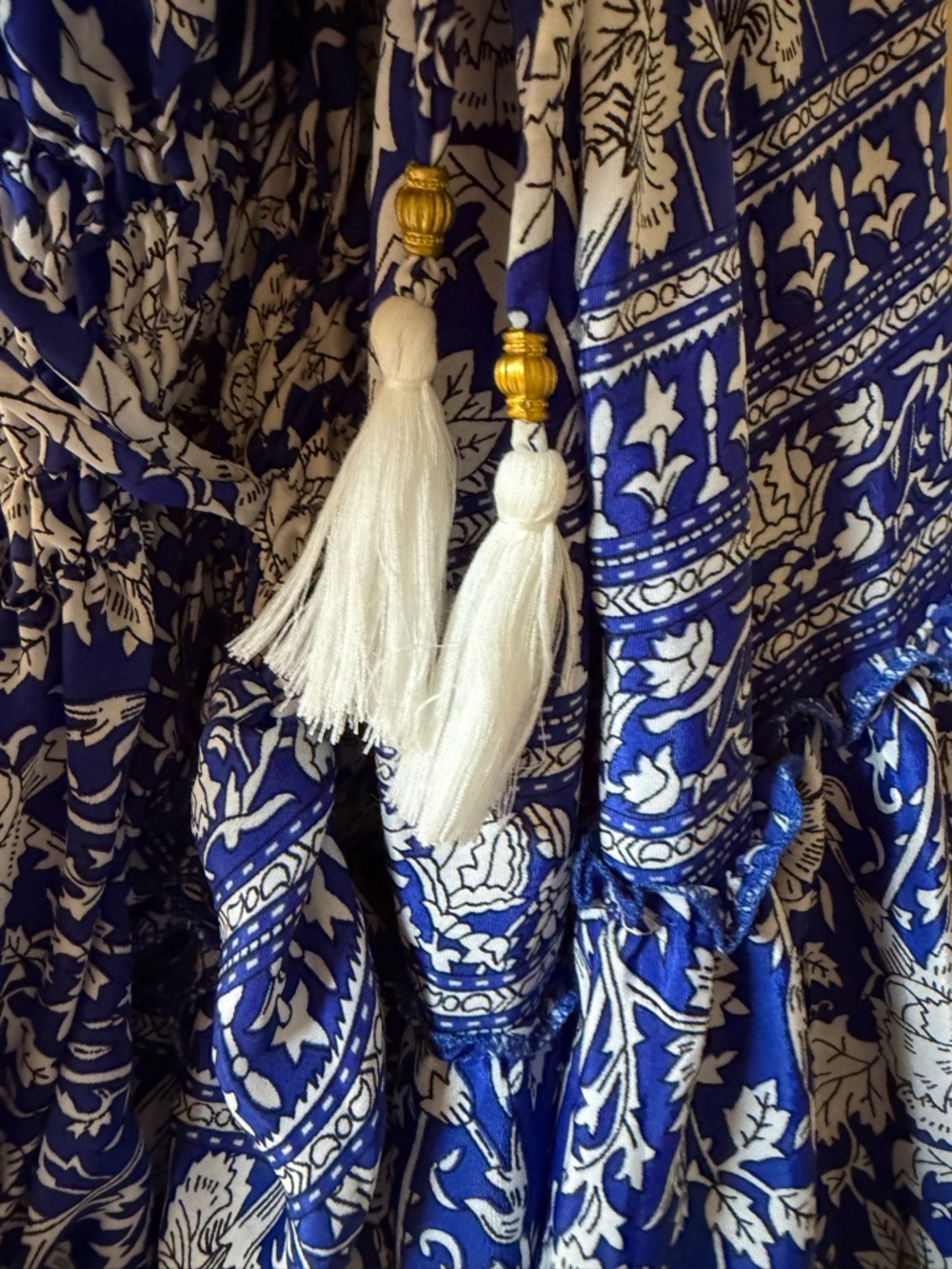 Blue White Floral Maxi Dress - Picture 3 of 3